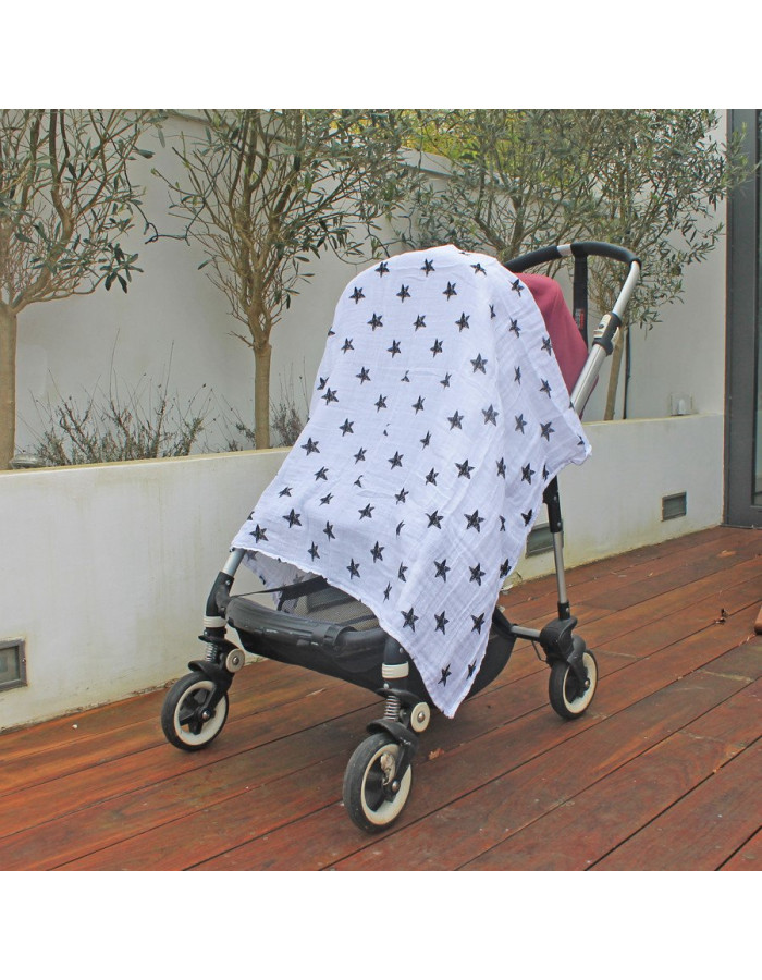 Minene Bamboo Muslin Swaddle Wrap Ecru 100x120cm.