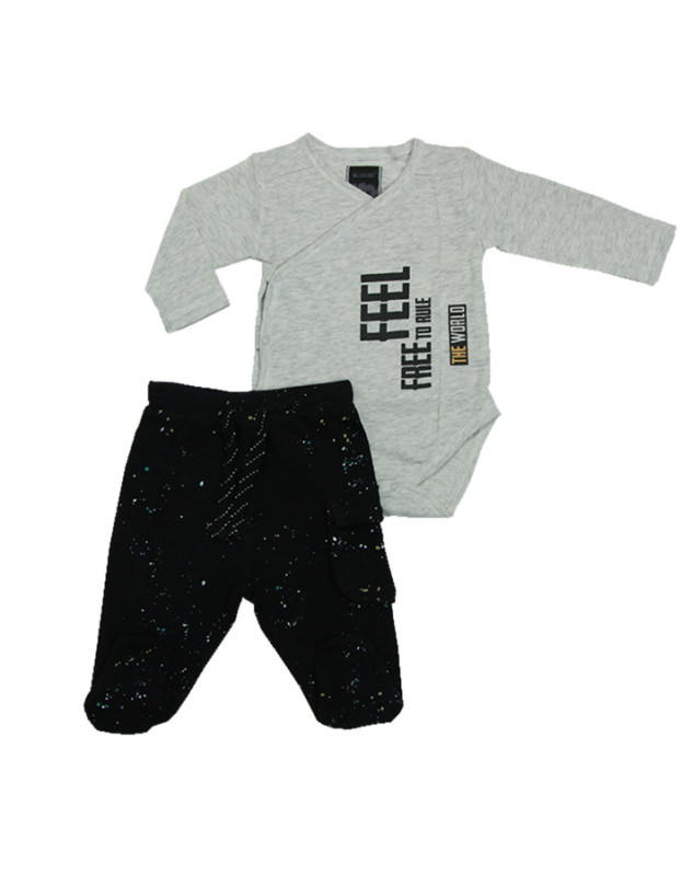 Minene Baby Set Grey Melange Printed - 9-12 μηνών  |  281350020409M