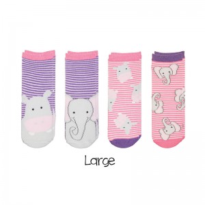 FlapJackKids Mix and Match Socks – Hippo/Elephant - L