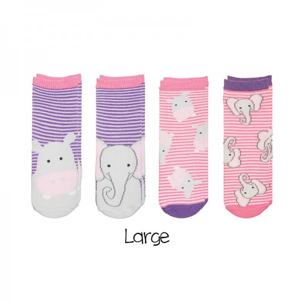 FlapJackKids Mix and Match Socks – Hippo/Elephant - L