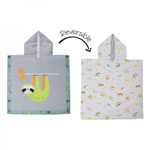 Πόντσο Διπλής Όψης UPF50  Sloth/Zoo