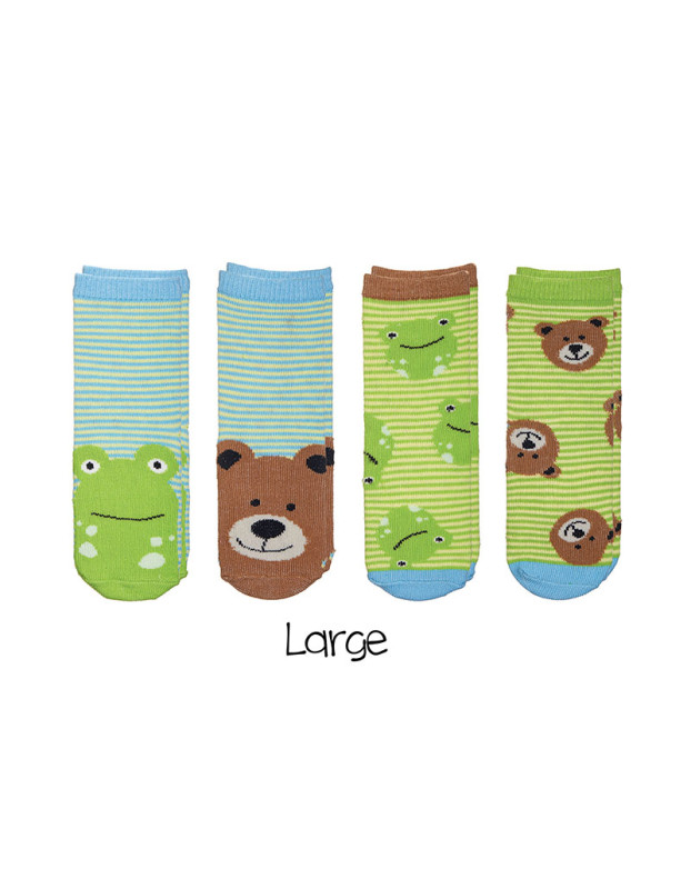 FlapJackKids Mix and Match Socks -Frog/Bear - S