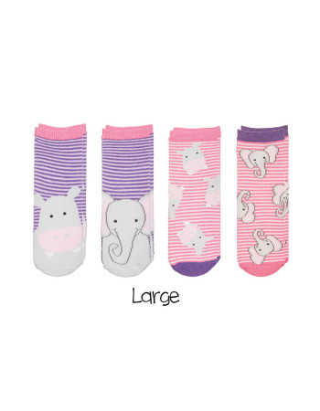 FlapJackKids Mix and Match Socks – Hippo/Elephant - L