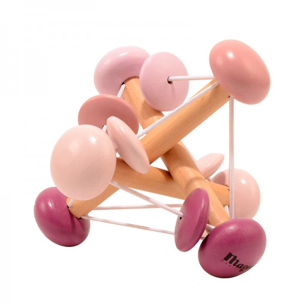 Ξύλινη Ελαστική Κουδουνίστρα - Pink