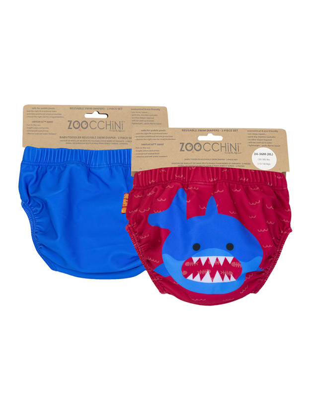 Zoocchini Μαγιώ Πάνα (2pcs Σετ)  – Blue Shark