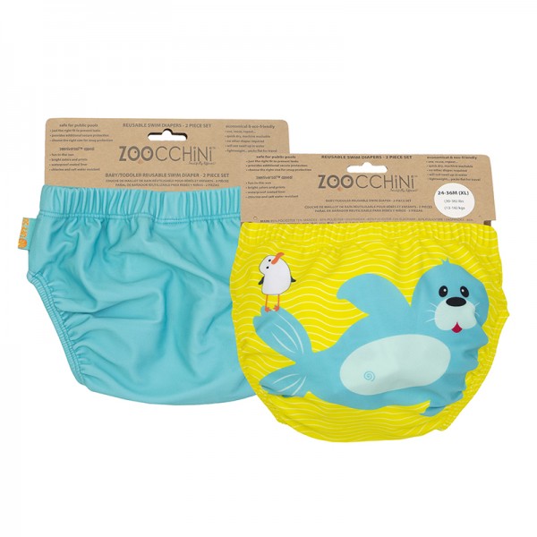 Zoocchini Μαγιώ Πάνα (2pcs Σετ)  – Seal - 12-24m