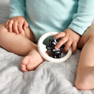 Κουδουνίστρα Αρκουδάκι Black/White Bear