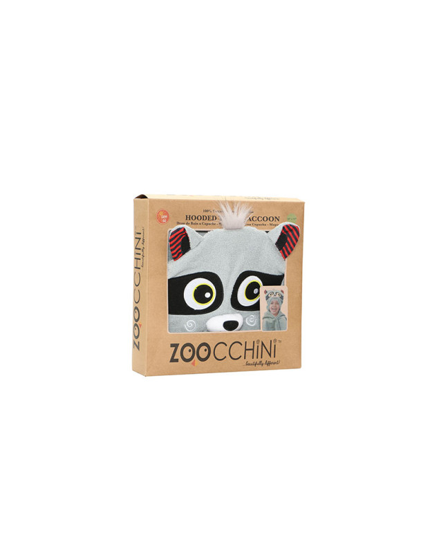 Zoocchini Hooded Baby Bath Towel  Rocco The Racoon