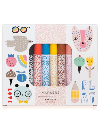 Petit Monkey – 12 μαρκαδόροι Felt tip