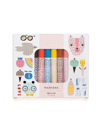 Petit Monkey – 12 μαρκαδόροι Felt tip  |  PTM-PMC01
