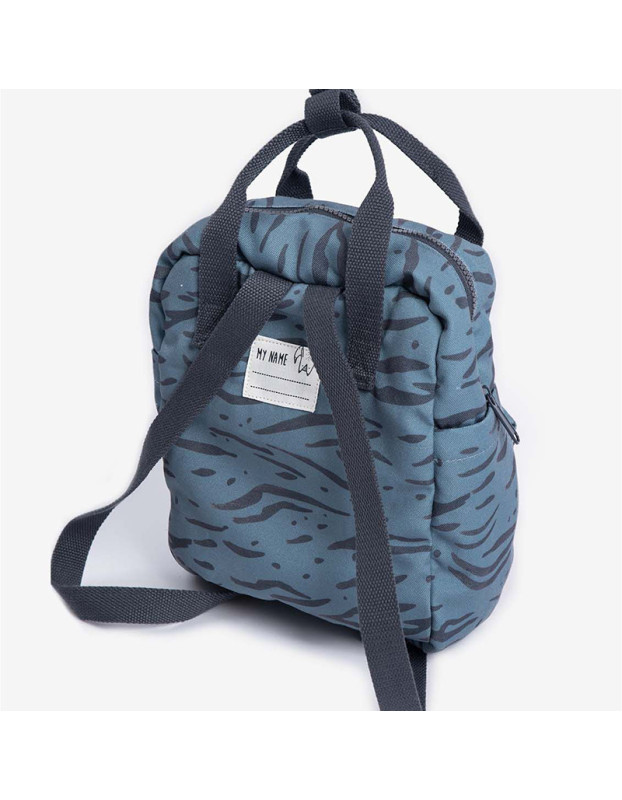 Minene – Mini Cotton Backpack Blue Zebra