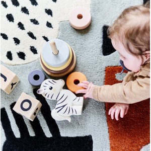 Petit Monkey Animal Natural Rubber Zebra with Sounds for 0++ Months