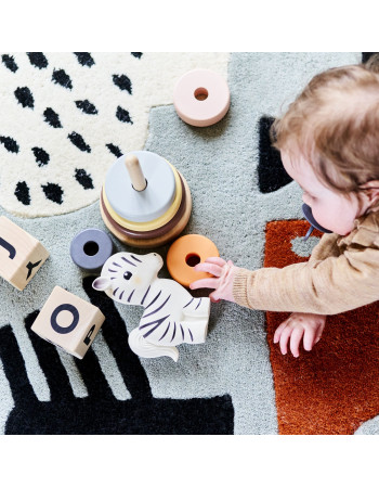 Petit Monkey Animal Natural Rubber Zebra with Sounds for 0++ Months