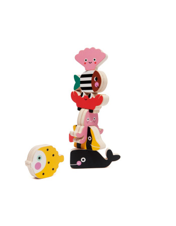 Petit Monkey Stacking Toy Stacking Game made of Wood for 8++ Months