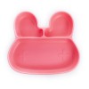Πιάτο σιλικόνης κουνελάκι με χωρίσματα - ΡΟΖ