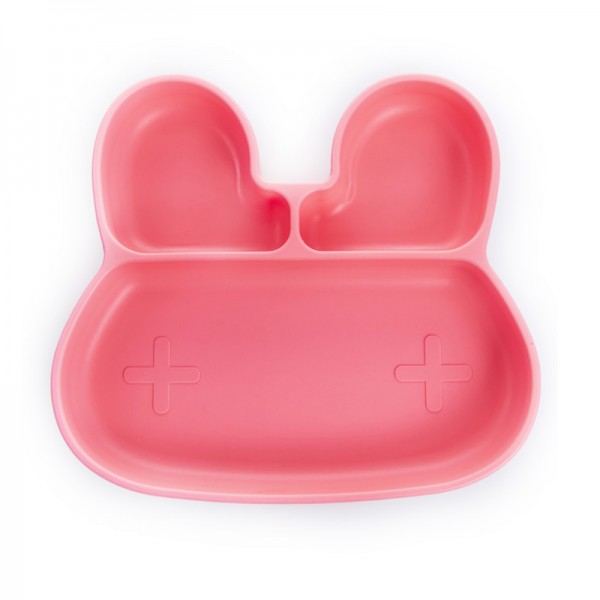 Πιάτο σιλικόνης κουνελάκι με χωρίσματα - ΡΟΖ