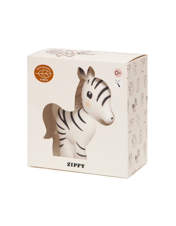 Petit Monkey Animal Natural Rubber Zebra with Sounds for 0++ Months
