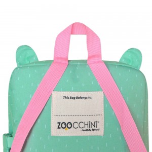 Zoocchini Fiona the Fawn School Bag Backpack Kindergarten Green with Water Bottle Holder