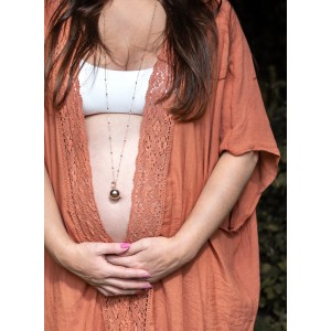 ProudMama Bola Olivia Rose Gold Chain Πράσινος Αχάτης