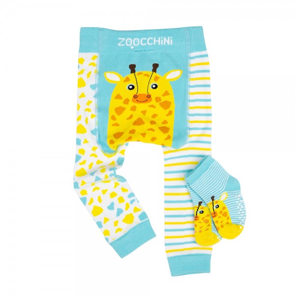 Grip Easy Crawler Pants & Socks Set – Giraffe - 12-18m
