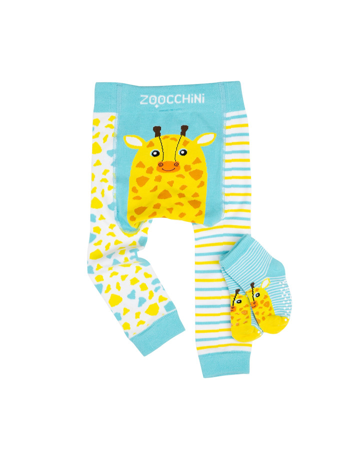 Grip Easy Crawler Pants & Socks Set – Giraffe - 6-12m