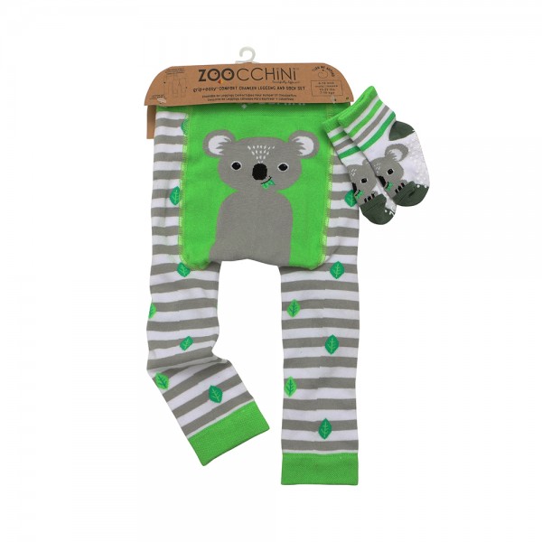 Grip Easy Crawler Pants & Socks Set – Koala - 6-12m