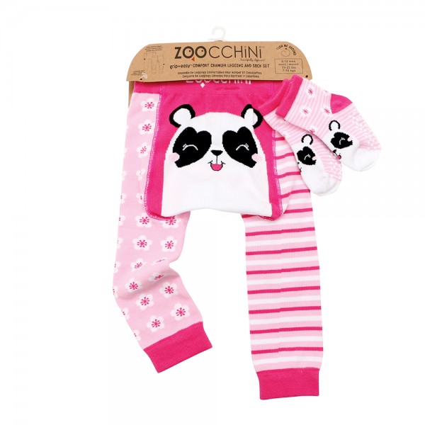 Grip Easy Crawler Pants & Socks Set – Panda - 12-18m