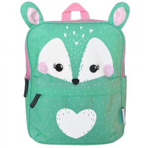 Zoocchini Fiona the Fawn School Bag Backpack Kindergarten Green with Water Bottle Holder