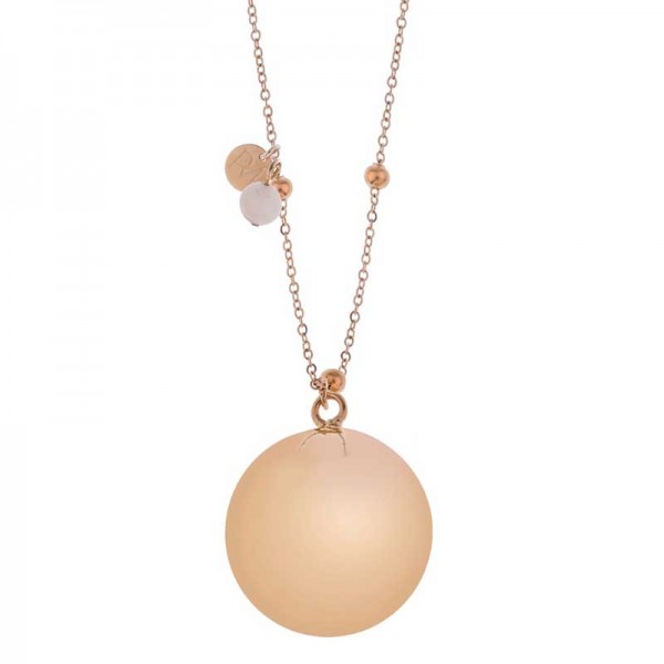 ProudMama Bola Olivia Rose Gold Chain Ροζ Χαλαζίας