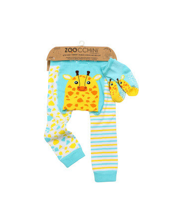 Grip Easy Crawler Pants & Socks Set – Giraffe - 12-18m