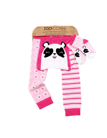 Grip Easy Crawler Pants & Socks Set – Panda - 6-12m  |  ZOO12518-6m-12m