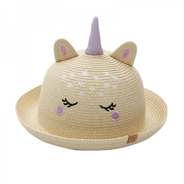 FlapJackKids Ψάθινο Καπέλο UPF 50  – Unicorn - MEDIUM 2-4 yrs