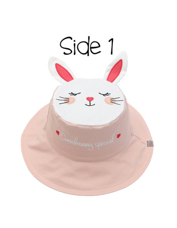 Flapjackkids Kids' Hat Bucket Fabric Sunscreen Bunny / Deer Pink Flapjackkids Kids' Hat Bucket Fabric Sunscreen Bunny / Deer Pink