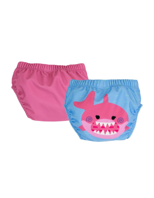 Zoocchini Μαγιώ Πάνα (2pcs Σετ) – Pink Shark