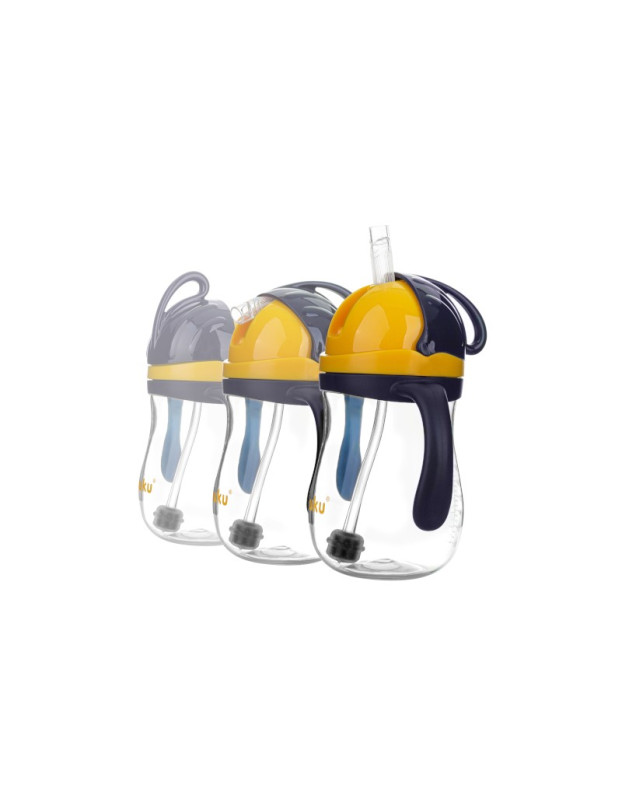 Akuku Baby Cup with Handles and Straw made of Plastic Yellow 280ml