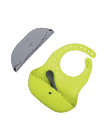 bbluv Poket – Ποδιά Σιλικόνης - Lime/Grey
