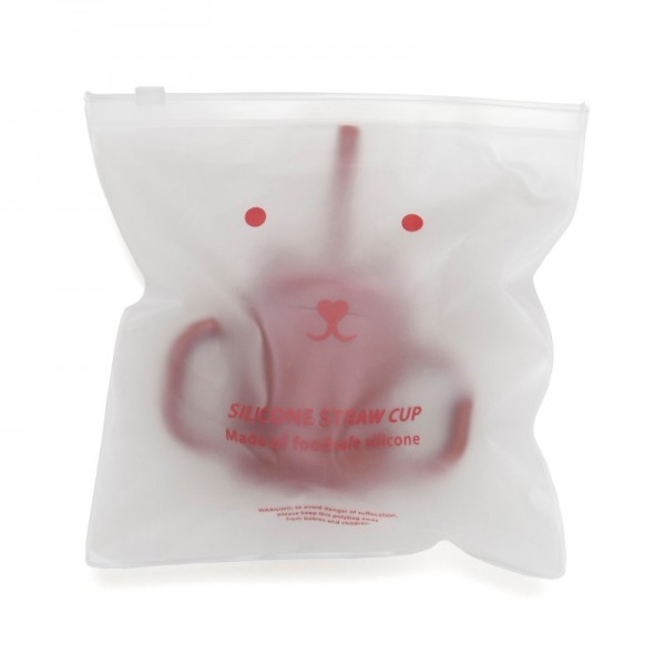 Petit Monkey – Ποτήρι Σιλικόνης με καλαμάκι - taupe