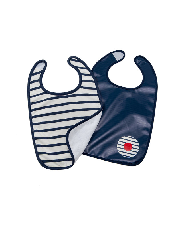 Baby To Love Σετ 2 σαλιάρες/ποδιές – Blue Stripes