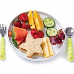 Melii – Πηρούνι και κουτάλι σιλικόνης Caterpillar