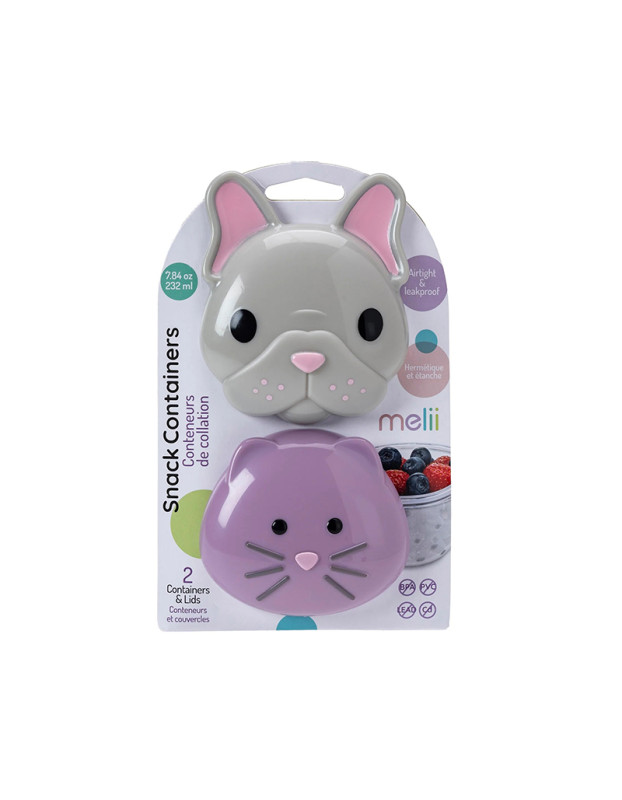 Melii – Σετ 2 δοχείων για σνακ - Bulldog & Cat