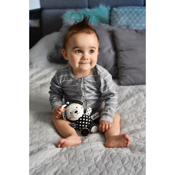 Λούτρινο Κρεμαστό Αρκουδάκι Black/White