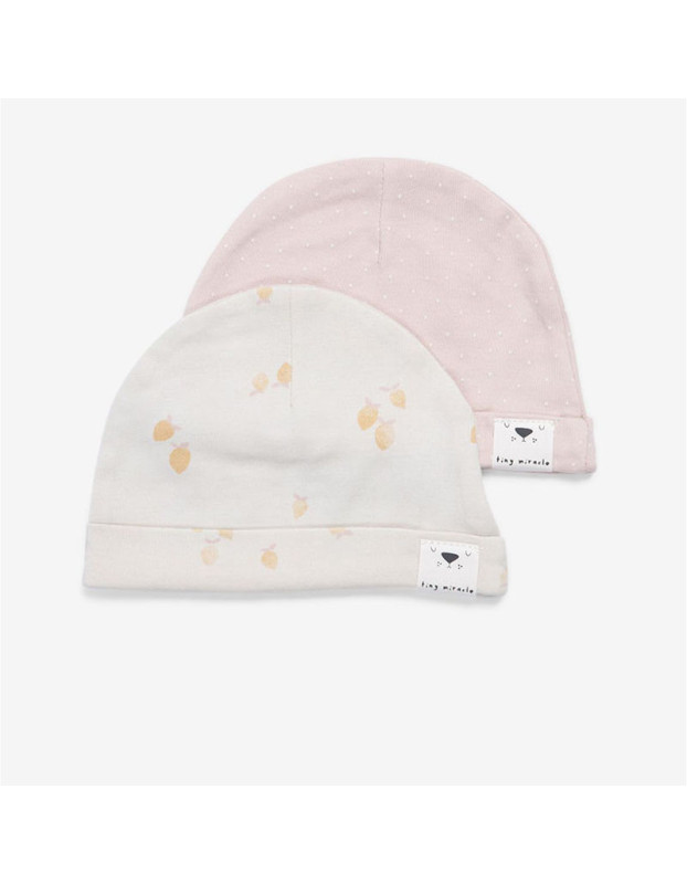 Minene Duo Pack Newborn Hats Pink/Lemon (0-3)  |  221300040600M
