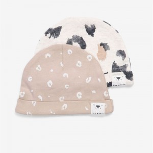 Minene Duo Pack Newborn Hats Printed Cream (0-3)