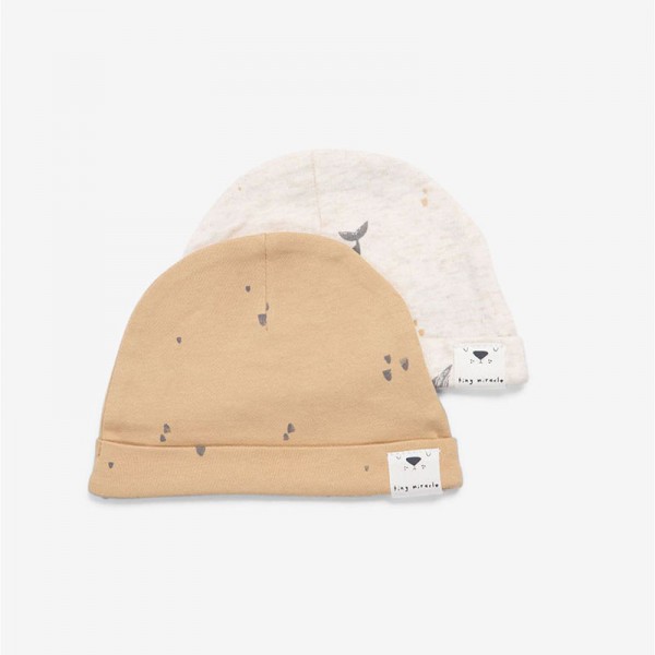 Minene Duo Pack Newborn Hats Whale/Ocher (0-3)