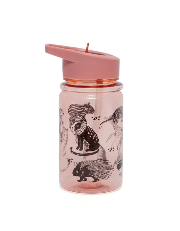 Petit Monkey – Water Bottle Black Animals Desert Rose 400ml
