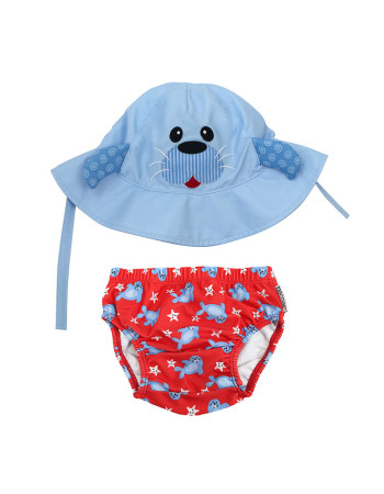 Σετ Μαγιό και Καπέλο UPF50  Seal - 12-24m  |  ZOO12013L