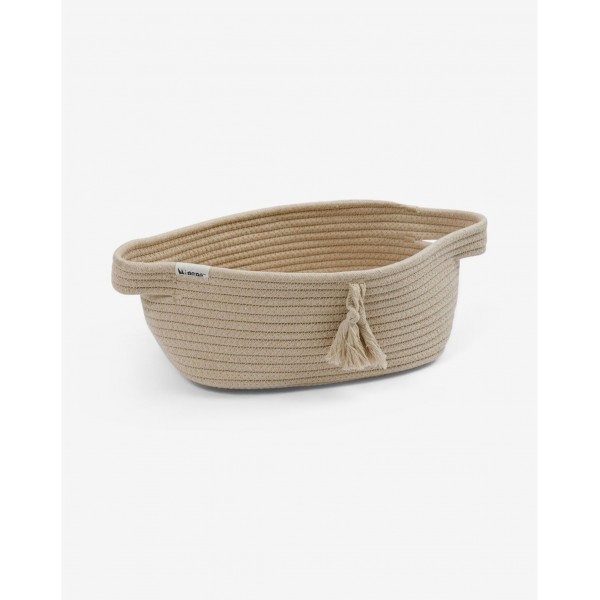 Minene Μικρό Καλάθι από Σχοινί Μπεζ