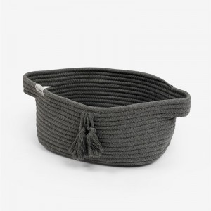 Minene Μικρό Καλάθι από Σχοινί Ανθρακί