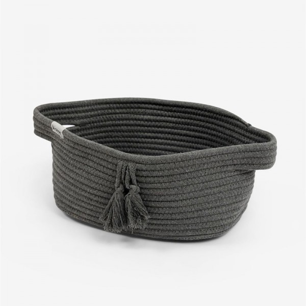 Minene Μικρό Καλάθι από Σχοινί Ανθρακί