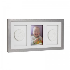Baby Imprint Frame made of Wood – Silver